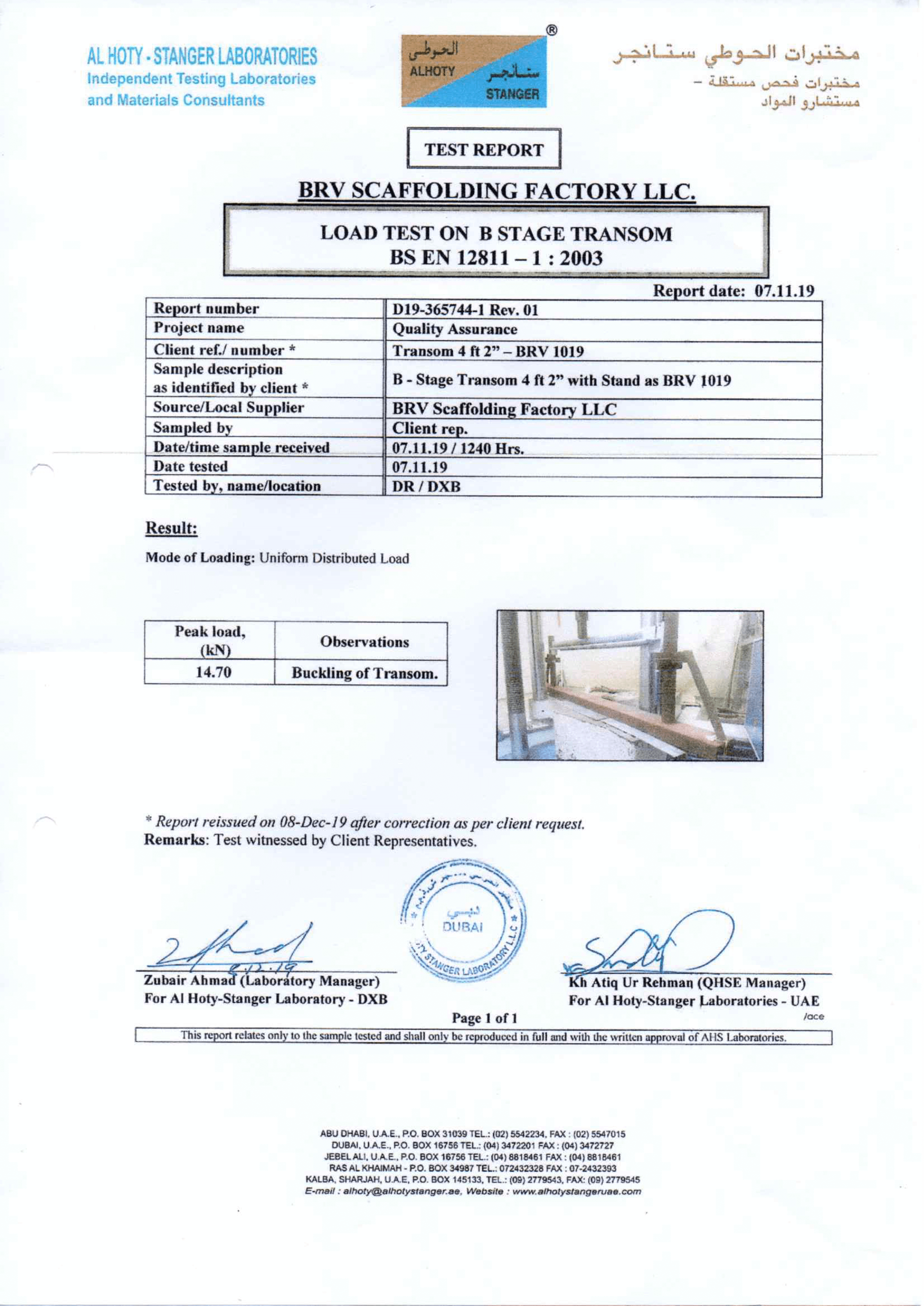 BRV Certificates